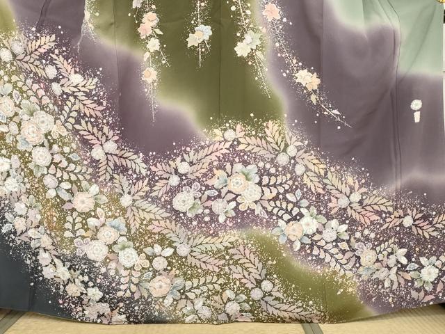 平和屋着物●越後十日町の一流染匠　桐屋・翠山工房　訪問着　辻が花　絞り　暈し染め　正絹　逸品　AABL4127cs