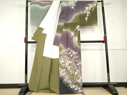 平和屋着物●越後十日町の一流染匠　桐屋・翠山工房　訪問着　辻が花　絞り　暈し染め　正絹　逸品　AABL4127cs