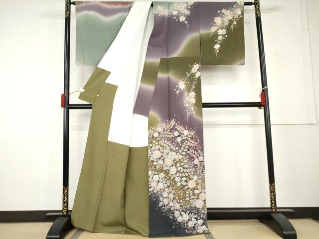 平和屋着物●越後十日町の一流染匠　桐屋・翠山工房　訪問着　辻が花　絞り　暈し染め　正絹　逸品　AABL4127cs