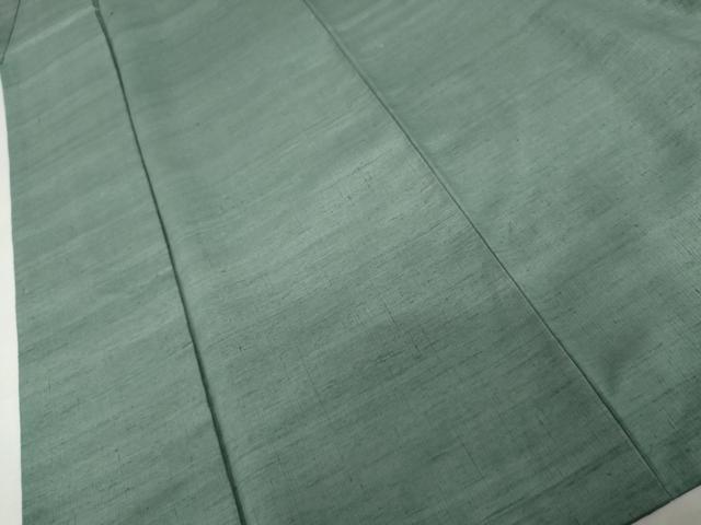 平和屋着物●上質な紬　作家物　色無地　錆浅葱色　正絹　逸品　AABL4128cs