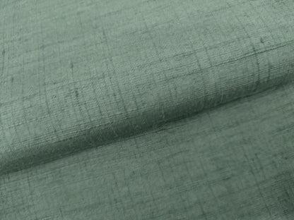 平和屋着物●上質な紬　作家物　色無地　錆浅葱色　正絹　逸品　AABL4128cs
