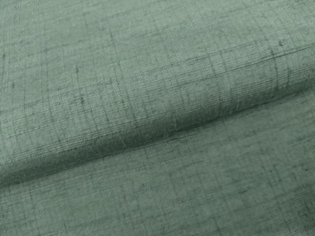 平和屋着物●上質な紬　作家物　色無地　錆浅葱色　正絹　逸品　AABL4128cs
