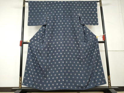 平和屋着物●上質な小紋　舞花文　正絹　逸品　AABL4129cs