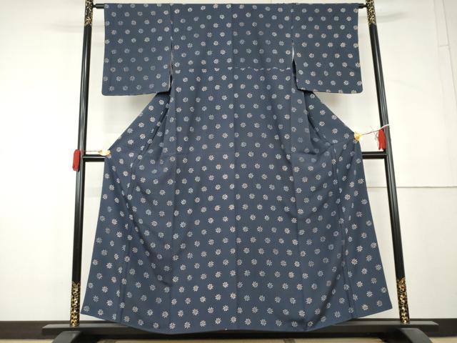 平和屋着物●上質な小紋　舞花文　正絹　逸品　AABL4129cs