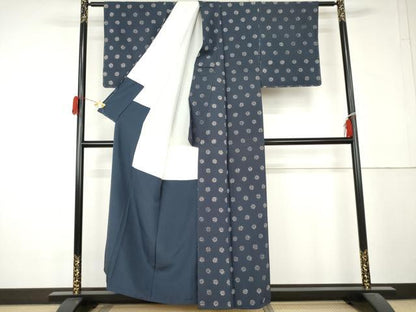 平和屋着物●上質な小紋　舞花文　正絹　逸品　AABL4129cs