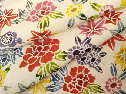 平和屋着物●上質な小紋　型染め　草花文　正絹　逸品　AABL4131cs