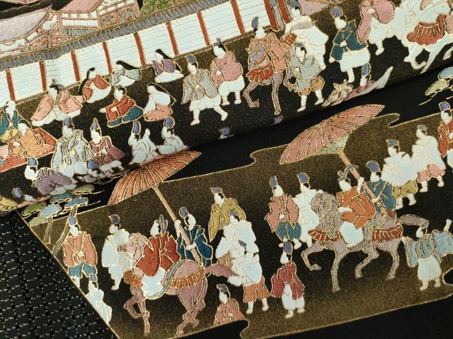 平和屋着物●高級染元 粋峰 林芳夫 京加賀友禅 黒留袖 中国三大刺繍 スワトウ刺繍 汕頭刺繍 大名行列 さが美扱い 正絹 逸品 AABL4133cs