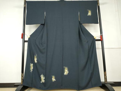 平和屋着物●訪問着　草花文　暈し染め　金彩　正絹　逸品　AABL4136cs