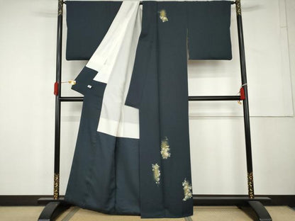 平和屋着物●訪問着　草花文　暈し染め　金彩　正絹　逸品　AABL4136cs