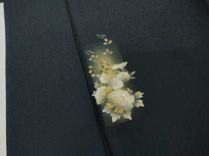 平和屋着物●訪問着　草花文　暈し染め　金彩　正絹　逸品　AABL4136cs