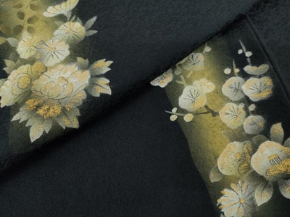 平和屋着物●訪問着　草花文　暈し染め　金彩　正絹　逸品　AABL4136cs