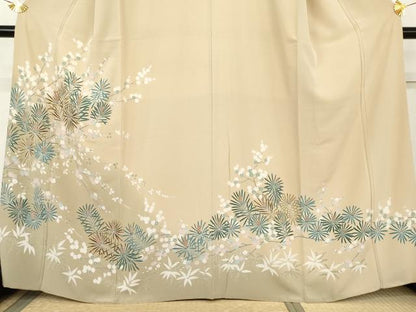 平和屋着物●訪問着　松竹梅文　暈し染め　正絹　逸品　AABL4137cs