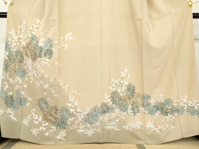 平和屋着物●訪問着　松竹梅文　暈し染め　正絹　逸品　AABL4137cs