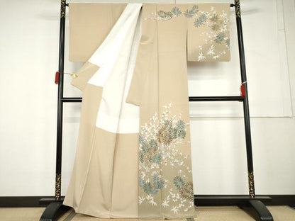 平和屋着物●訪問着　松竹梅文　暈し染め　正絹　逸品　AABL4137cs