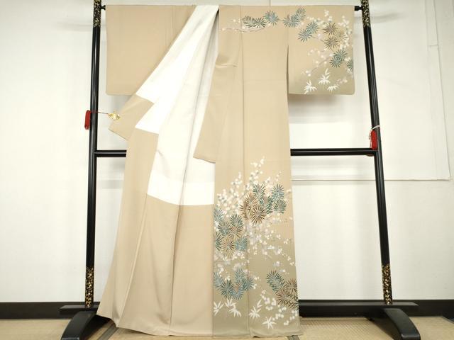 平和屋着物●訪問着　松竹梅文　暈し染め　正絹　逸品　AABL4137cs