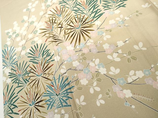 平和屋着物●訪問着　松竹梅文　暈し染め　正絹　逸品　AABL4137cs