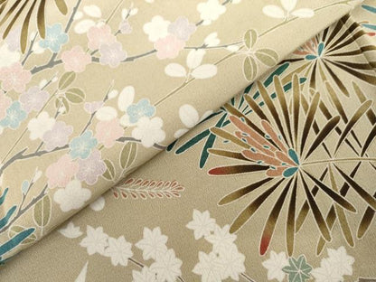 平和屋着物●訪問着　松竹梅文　暈し染め　正絹　逸品　AABL4137cs
