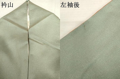 平和屋着物●訪問着　駒刺繍　流水雪輪花文　暈し染め　金彩　金通し地　正絹　逸品　AABL4140cs