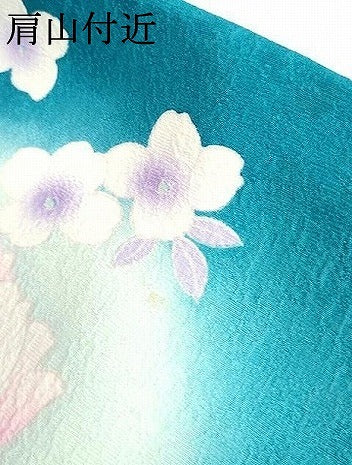 平和屋着物●豪華振袖　刺繍　草花文　暈し染め　金彩　金銀糸　正絹　逸品　未使用　AABL4142cs