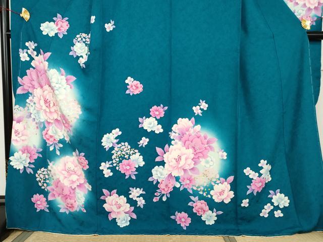 平和屋着物●豪華振袖　刺繍　草花文　暈し染め　金彩　金銀糸　正絹　逸品　未使用　AABL4142cs