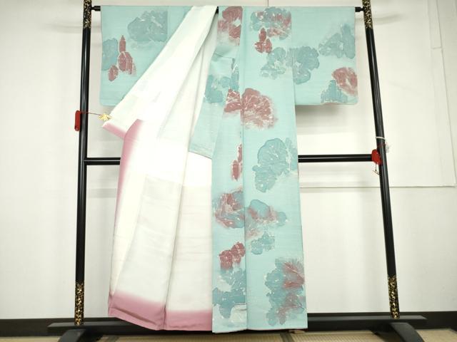 平和屋着物●上質な小紋　ろうけつ染　風景樹林文　正絹　逸品　未使用　AABL4144cs