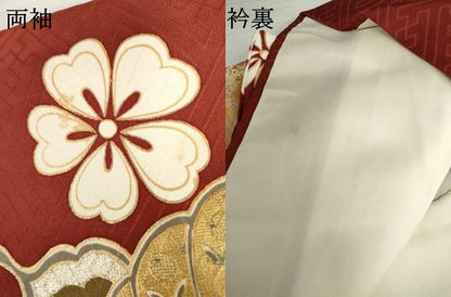 平和屋着物●豪華振袖　駒刺繍　渡り橋風景花蝶文　金銀彩　正絹　逸品　AABL4147cs