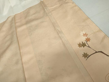 平和屋着物●訪問着　駒刺繍　花筏文　暈し染め　金彩　正絹　逸品　未使用　AABL4153cs
