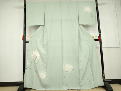 平和屋着物●訪問着　友禅　枝花文　暈し染め　正絹　逸品　AABL4159cs