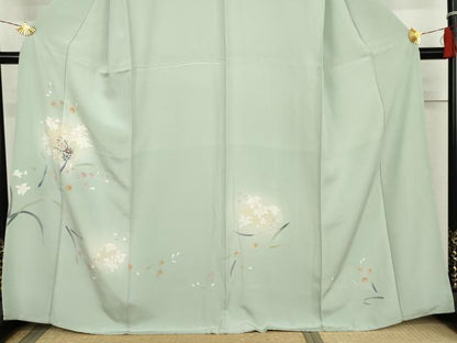 平和屋着物●訪問着　友禅　枝花文　暈し染め　正絹　逸品　AABL4159cs