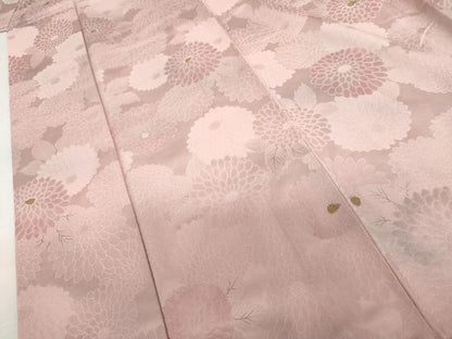 平和屋着物▼上質な小紋　地紋起こし　菊　暈し染め　正絹　逸品　AABL4160cs