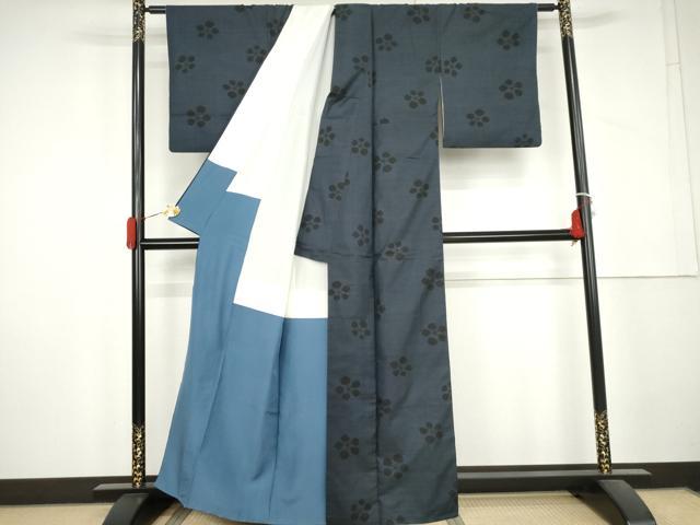 平和屋着物●本場大島紬　7マルキ　舞花文　正絹　逸品　AABL4168cs