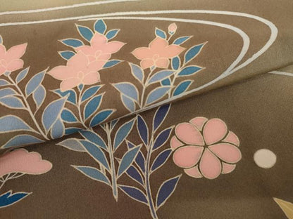 平和屋着物●訪問着　流水花文　暈し染め　正絹　逸品　AABL4169cs