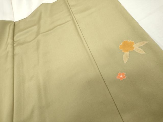 平和屋着物●訪問着　雪輪草花文　暈し染め　鬼しぼ縮緬　やまと金ラベル　正絹　逸品　AABL4174cs