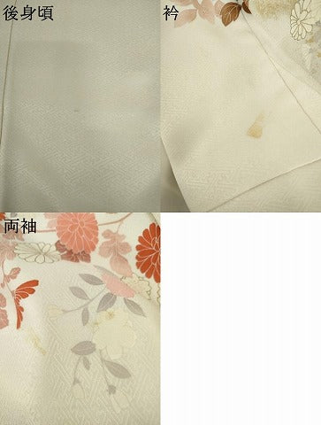 平和屋着物●訪問着　刺繍　花車文　金彩　正絹　逸品　AABL4175cs