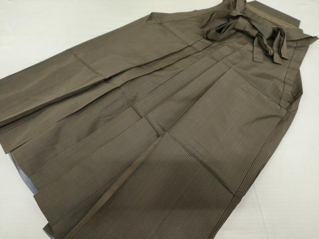 平和屋着物●男性　馬乗り袴　縞　正絹　逸品　AABL4177cs