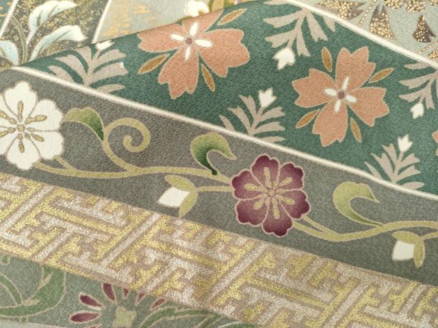 平和屋着物●豪華色留袖　駒刺繍　鳳凰更紗花文　暈し染め　金彩　ロング丈　正絹　逸品　AABL4178cs