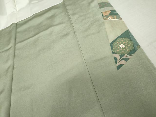 平和屋着物●豪華色留袖　駒刺繍　鳳凰更紗花文　暈し染め　金彩　ロング丈　正絹　逸品　AABL4178cs