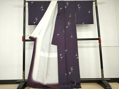 平和屋着物●上質な小紋　鳥　正絹　逸品　AABL4182cs