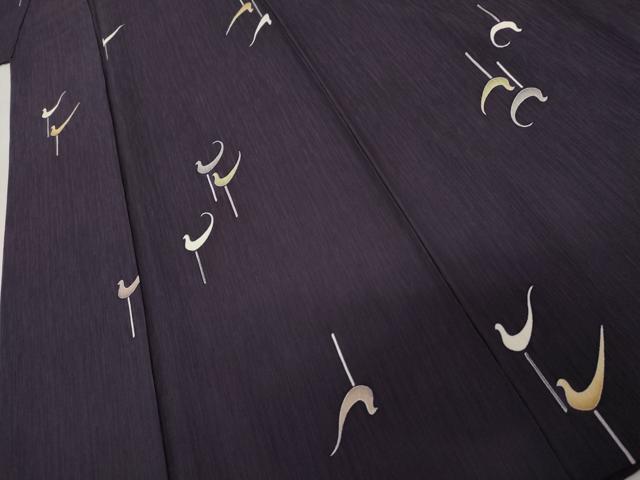 平和屋着物●上質な小紋　鳥　正絹　逸品　AABL4182cs