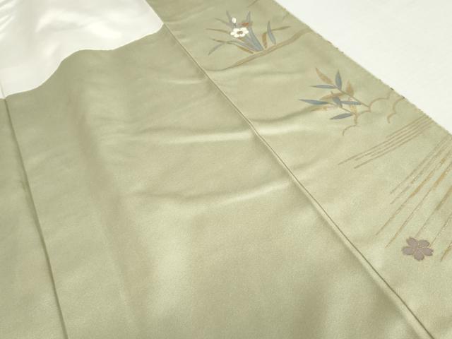 平和屋着物●訪問着　駒刺繍　雪輪流水枝花文　花都　暈し染め　金銀彩　正絹　逸品　AABL4183cs