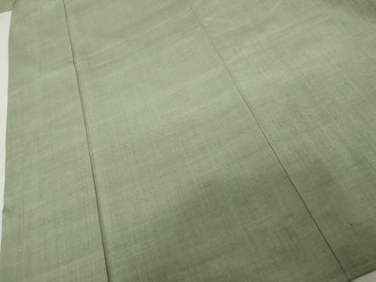 平和屋着物●結城紬　色無地　薄青色　正絹　逸品　未使用　AABL4188cs