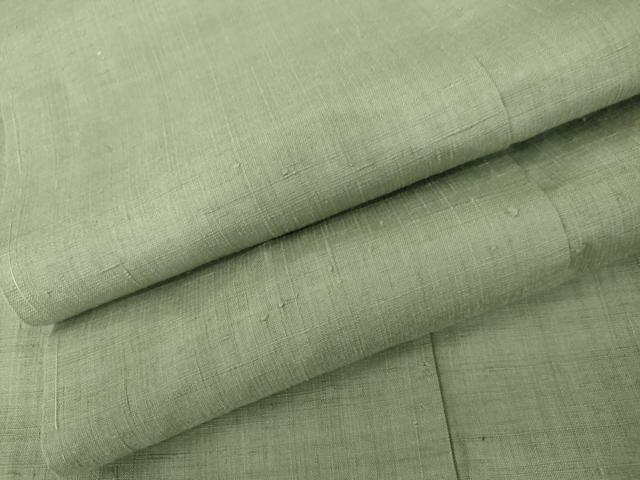 平和屋着物●結城紬　色無地　薄青色　正絹　逸品　未使用　AABL4188cs