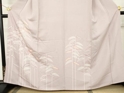平和屋着物●訪問着　刺繍　枝葉文　鈴乃屋扱い　正絹　逸品　AABL4193cs