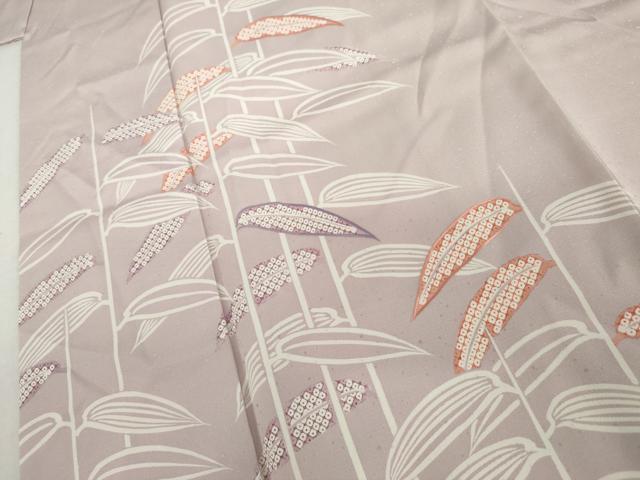 平和屋着物●訪問着　刺繍　枝葉文　鈴乃屋扱い　正絹　逸品　AABL4193cs