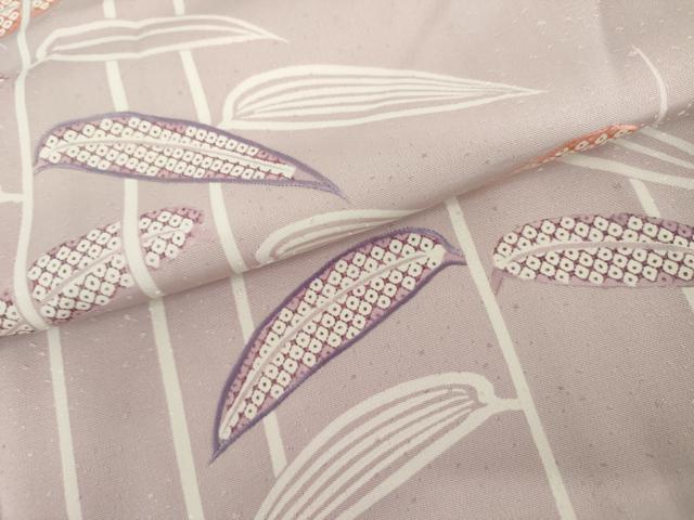 平和屋着物●訪問着　刺繍　枝葉文　鈴乃屋扱い　正絹　逸品　AABL4193cs