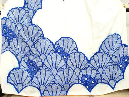 平和屋着物●訪問着　総絞り　花青海波　正絹　逸品　AABL4194cs