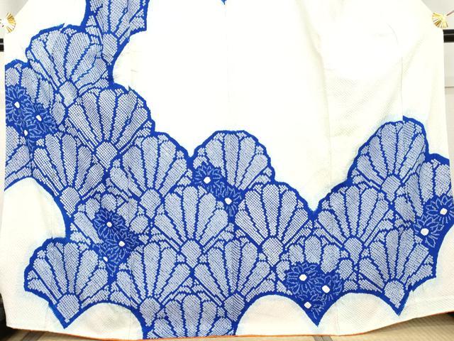 平和屋着物●訪問着　総絞り　花青海波　正絹　逸品　AABL4194cs