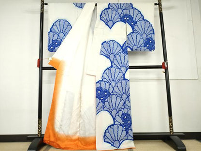 平和屋着物●訪問着　総絞り　花青海波　正絹　逸品　AABL4194cs