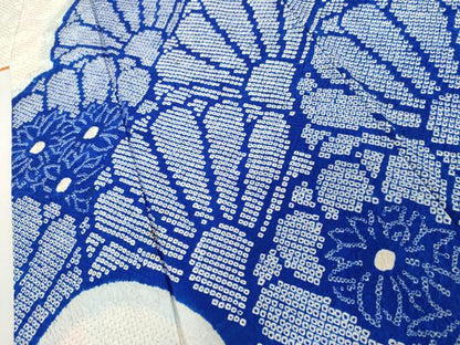 平和屋着物●訪問着　総絞り　花青海波　正絹　逸品　AABL4194cs