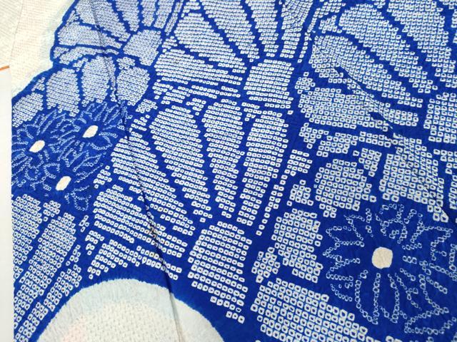 平和屋着物●訪問着　総絞り　花青海波　正絹　逸品　AABL4194cs